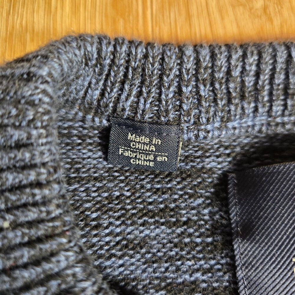 Buffalo David Bitton Sweater Mens XL Blue Cable Knit Pullover Crew Neck Knitwear - Picture 5 of 10